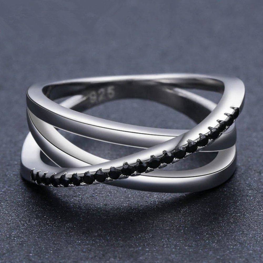 🔥 Multi Layer Four Lines Stacking Cross Stackable Rings for Women, PD048 - Picture 2 of 5